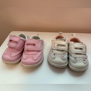 Soft Pink and White Baby Shoes by STQKIDS